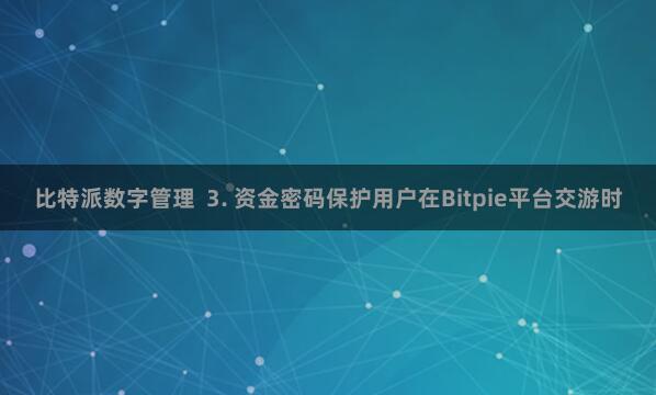 比特派数字管理  3. 资金密码保护用户在Bitpie平台交游时